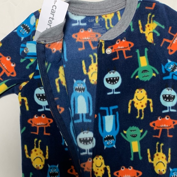 9mo Fleece Footie Monsters - Picture 5 of 5